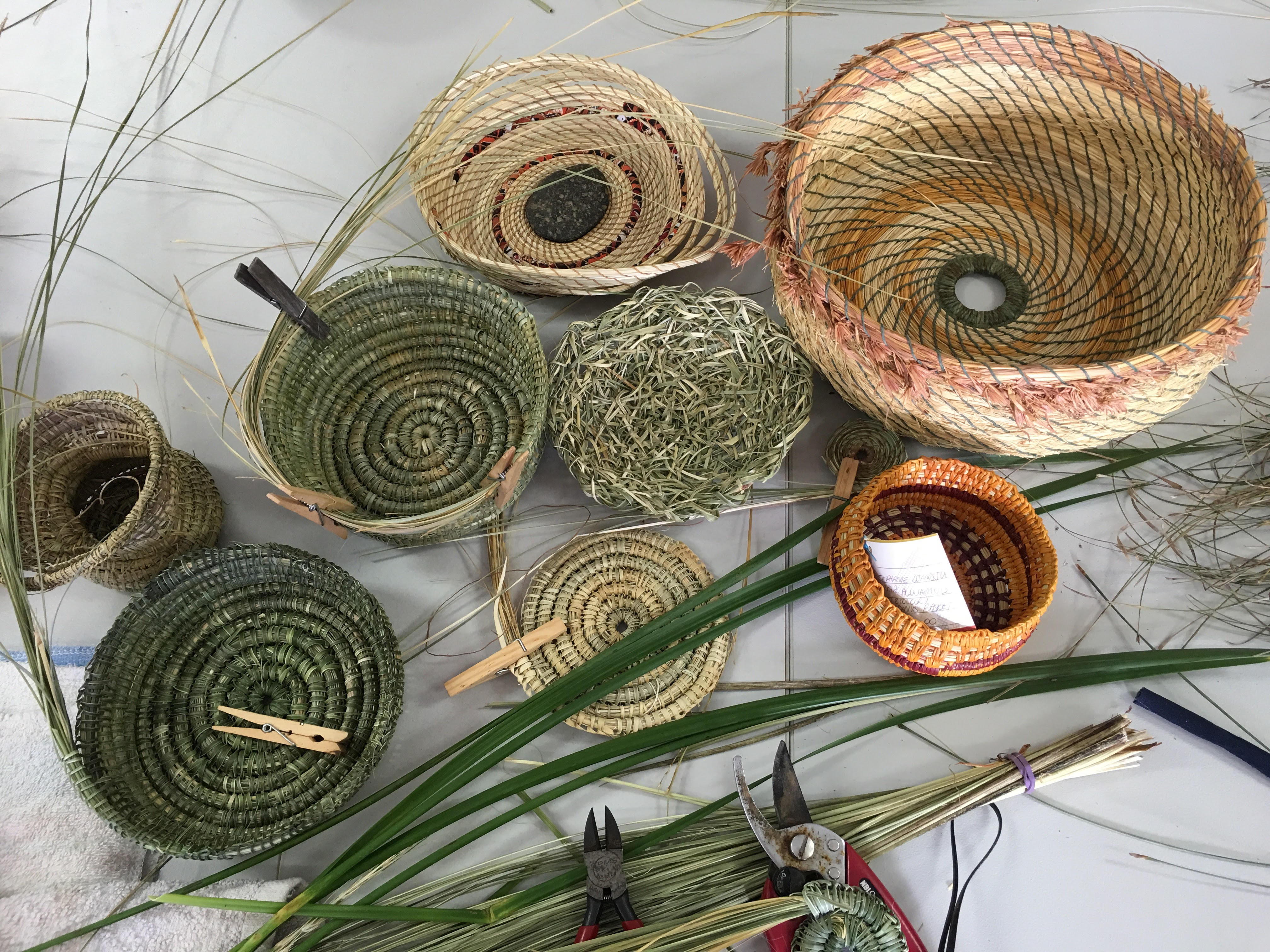 Stitch and coil baskets